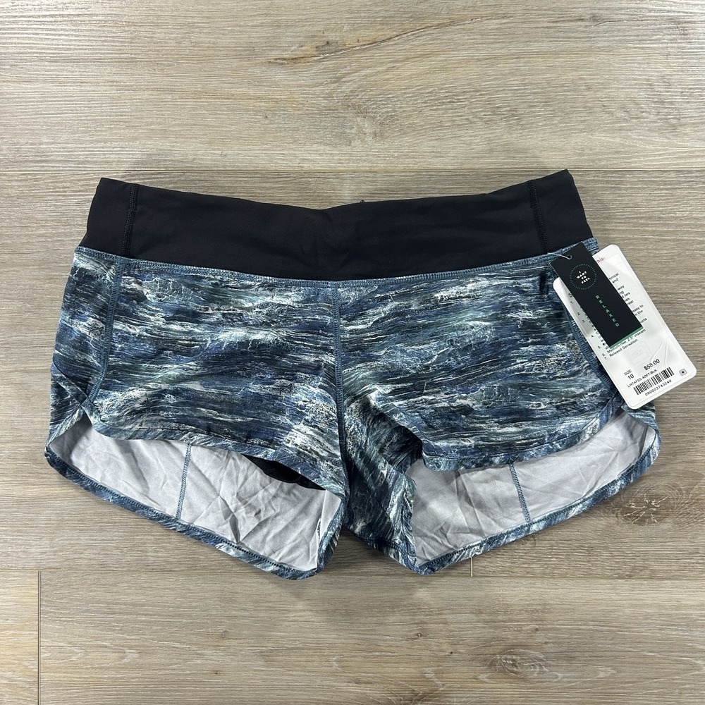 Lululemon Size 10 Speed Short Medium Rise 2.5" Lined Aerial Drift Multi Black
